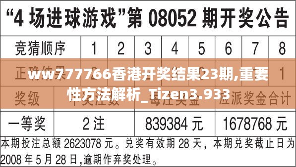 ww777766香港开奖结果23期,重要性方法解析_Tizen3.933