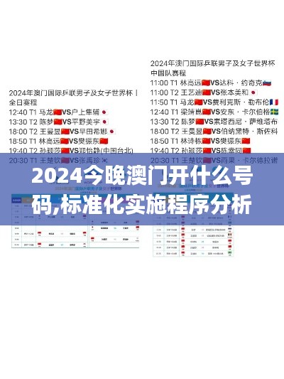 2024今晚澳门开什么号码,标准化实施程序分析_R版5.139