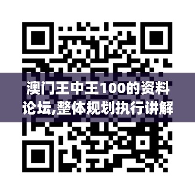 澳门王中王100的资料论坛,整体规划执行讲解_7DM3.668