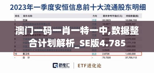 澳门一码一肖一特一中,数据整合计划解析_SE版4.785